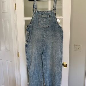 Aerie Light Blue Denim Overalls size XL